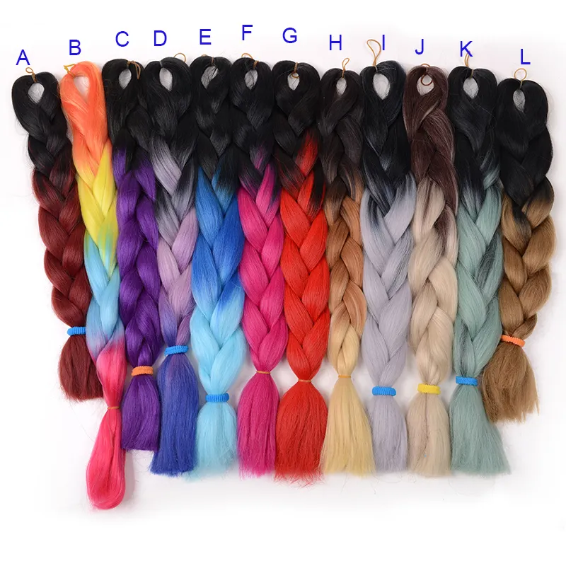 wholesale yaki jumbo braid hair high temperature fiber jumbo braiding hair extension 24 inch 100g