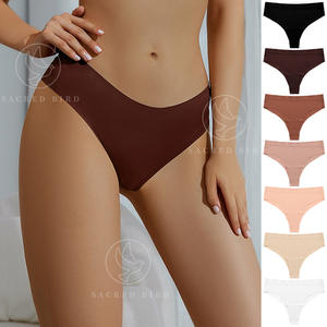 Sous-vêtements de yoga pour femmes en soie glacée, taille basse, string, respirant - Product Image 4