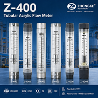 Rotameter Akrilik Transparan Silinder Seri KIO Z400 PP/304SS Sambungan Ulir Skala Ganda GPM/LPM In-Line