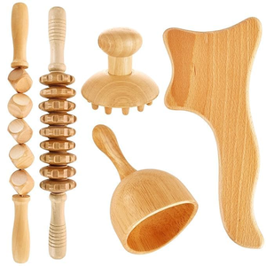 เครื่องมือกัวซาไม้ นวดระบายน้ำเหลือง นวดเซลลูไลท์ ลูกกลิ้งนวดศีรษะไม้ - Product Image 1