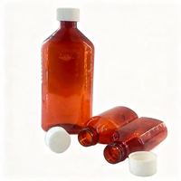 Bouteille ovale en PET pour sirop liquide médicinal de 0,75 oz avec bouchon à visser résistant aux enfants, couleur personnalisée et impression sérigraphique