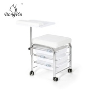 Chaise de pédicure réglable et chaise de table à ongles de bureau de manucure avec 3 couches pour meubles de salon