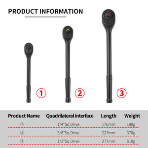 Oem 1/4 ", 3/8", 1/2 "Aandrijfratel 40cr Verchroomde Stalen Sleutel Snelsluiting Omkeerbare Ratel 72-Tand Ratel Sleutel Gereedschapsset - Product Image 3