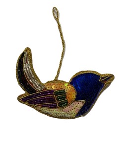 premium handmade christmas <b>ornament</b> velvet beaded bird design artisan crafted beaded bird souvenir decorative hanging <b>ornament</b> - Product Image 4