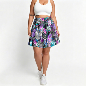 <span class=keywords><strong>Gonna</strong></span> sportiva da donna grigia <span class=keywords><strong>con</strong></span> <span class=keywords><strong>piume</strong></span> colorate, stile boho, <span class=keywords><strong>con</strong></span> grafica a <span class=keywords><strong>piume</strong></span>, <span class=keywords><strong>gonna</strong></span> da tennis atletica <span class=keywords><strong>con</strong></span> tasca per telefono, vita alta, per palestra - Product Image 2