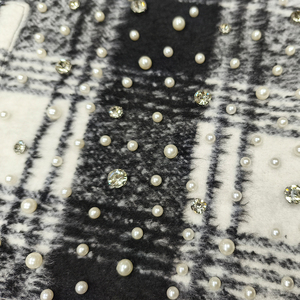 Wholesale Custom Black <strong>White</strong> Checked <strong>Flannels</strong> Men's Button up Plaid <strong>Flannel</strong> Gem Pearls <strong>Flannel</strong> Shirts - Product Image 6