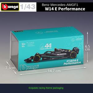 Bburago Hardcover Edition <span class=keywords><strong>1</strong></span>:43 Mercedes AMG W14 E Formula Racing Static Diecast Model Metal and Plastic Driver Figure Car Toys - Product Image 3