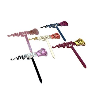 ท็อปเปอร์เค้กอะคริลิค รูปดอกกุหลาบ น้ำผึ้งและรสหวาน สำหรับวันแม่ วันสตรี ของตกแต่งเค้ก - Product Image 5