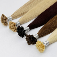 Extensions de cheveux vierges à pointe en U, double épaisseur, kératine, cheveux humains Remy, lisses, couleur personnalisée