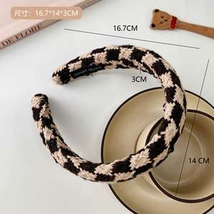 الجملة الصين الخريف الاطفال الفتيات سيدة diy إكسسوارات الشعر نسيج القطن المغطاة منقوشة الحرير هيرباند واسعة عادي الحرير عقال - Product Image 6