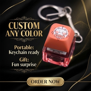 Porte-clés personnalisé anti-stress avec impression intégrale, capuchon de touche de clavier de couleur au choix, porte-clés par sublimation, jouet anti-stress, interrupteur de clavier mécanique - Product Image 1