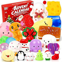 Calendrier de l'Avent Jouets Squishy Compte à rebours de Noël 24 Jours Boîte Mystère Veilleuse Acrylique & Cadeau