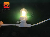 Cable de PVC Plano Blanco de 2*1.5mm2, Cable de Cobre para Guirnaldas de Luces, Enchufe E27/B22, 10m 20m 30m 50m, IP65 Impermeable para Decoración Navideña