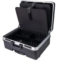 Boîte de rangement pour outils en ABS, boîte à outils roulante avec panneaux de rangement, sac à outils avec poignée et roulettes, étui rigide