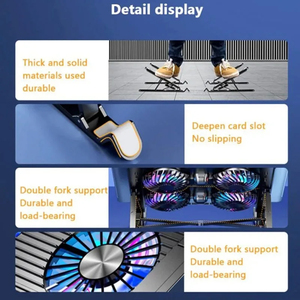 <span class=keywords><strong>Refroidisseur</strong></span> d'ordinateur <span class=keywords><strong>portable</strong></span> pliable pour ordinateurs portables de 13 à 17,3 pouces avec 4 ventilateurs - Product Image 6