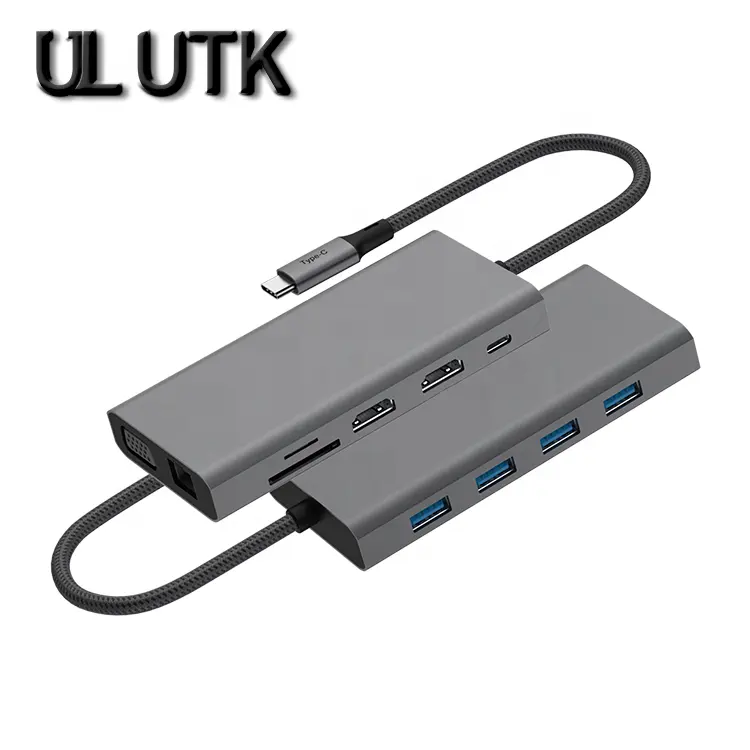 Telefon Mac C kablo 11 in 1 tip C USB portu 2.0 HDMI 4K 60Hz HUB 2.0 3.0 C-HUB OEM ODM