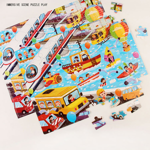 100Pcs Khủng Long Xe Câu Đố Ghép Hình Giáo Dục Học Tập Rừng Bảng Câu Đố Trò Chơi Trí Thông Minh Đồ Chơi Cho Trẻ Em Chàng Trai Cô Gái - Product Image 4