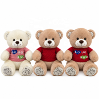 Peluche personnalisée en forme d'ours en peluche avec pull tricoté « Je t'aime » – Cadeau d'anniversaire et compagnon romantique