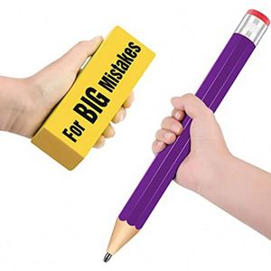 Lápiz Gigante de Madera con Tapa, Grafito HB, Logotipo Personalizado y Color del Cuerpo - Uso en Oficina y Escuela - Product Image 1