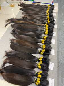 Extensiones de cabello humano recto de onda natural de pelo crudo a granel doble dibujado de alta calidad para la exportación - Product Image 2