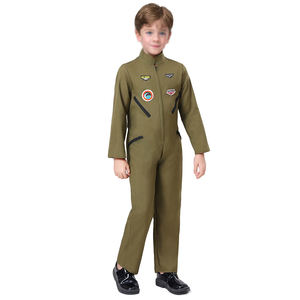 Costume <span class=keywords><strong>de</strong></span> pilote <span class=keywords><strong>de</strong></span> chasse pour garçons Costume <span class=keywords><strong>de</strong></span> pilote <span class=keywords><strong>de</strong></span> chasse pour enfants Garçons <span class=keywords><strong>Air</strong></span> Polit Army Aviator Dress up Halloween Career Day Cosplay Outfits - Product Image 2