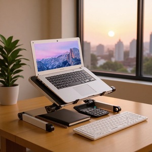 Support réglable pour ordinateur portable, type tour, réglage de la hauteur pour ordinateurs portables avec rotation à 360 degrés et ajustement par incréments de 15 degrés - Product Image 3