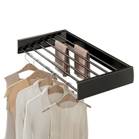 Séchoir à serviettes mural métallique double, détachable, rétractable et pliable pour cuisine et usage domestique intérieur