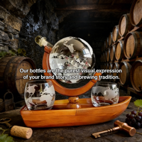 Nouvel ensemble de bouteilles de whisky en verre globe, idéal comme cadeau d'affaires, vente chaude
