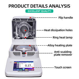 Анализатор влажности <span class=keywords><strong>M</strong></span> Halogen, 120 г/0,002 г, с функцией автоматической/таймерной сушки, лабораторный анализатор влажности - Product Image 4