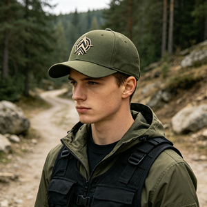 Gorra de béisbol táctica para hombre, personalizada, con logotipo de brújula con <span class=keywords><strong>flecha</strong></span> bordada en 6 paneles, correa trasera ajustable, color verde. - Product Image 4