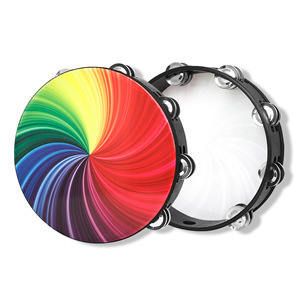 High Quality 10 Inch Colorful Double Row Hand Tambourine Lightweight Portable Dance Performance Prop <b>Music</b> Rhythm Instrument - Product Image 1