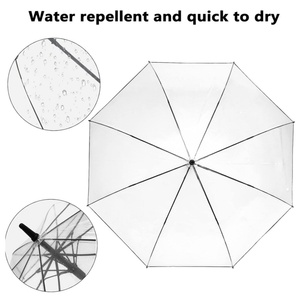 Fashionable Custom Modern Design 30 Inches Straight PVC Lightweight Windproof Transparent <b>Umbrellas</b> for Business Gifts and Rain - Product Image 4