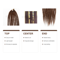 Extensions de cheveux fines à tresses simples, queue de cheval synthétique brune pour femmes africaines, accessoires de tresses dreadlocks