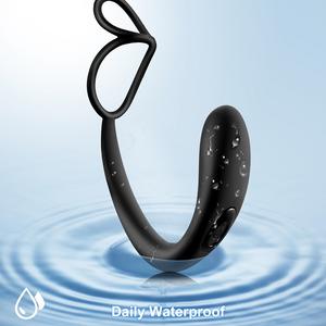 Männliche Gesundheitspflege Prostata-Massagegerät mit Penisring Fernbedienung 10 Geschwindigkeiten Vibration Silikonmaterial - Product Image 4