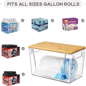 Cucina sotto il lavandino Extra Large rivestimento fine sacchetti della spazzatura dispenser acrilico sacchetto della spazzatura supporto per il fondo della lattina - Product Image 4