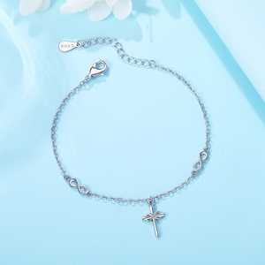 MULA Jewelry Set-Classique Argent 925 Croix Charms Perles Anneaux Boucles d'oreilles Collier Bracelet pour Cérémonies Religieuses en Argent - Product Image 4