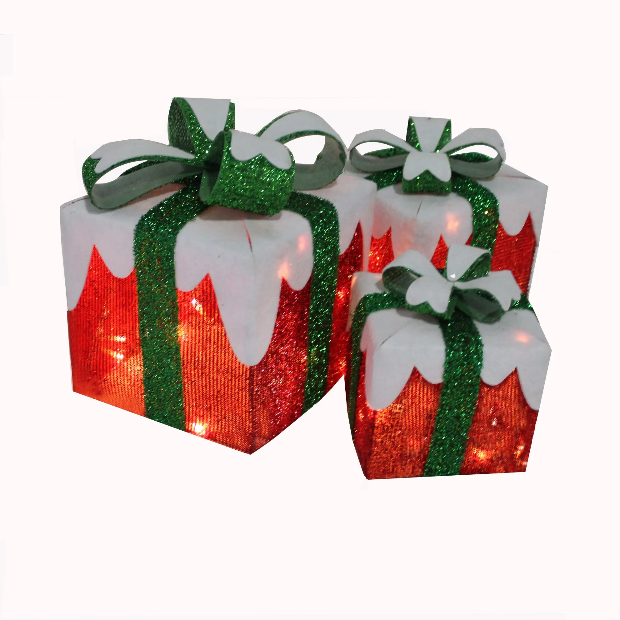 Caja de regalo de Navidad, luces blancas cálidas de china, venta al por mayor, cadena de luces led