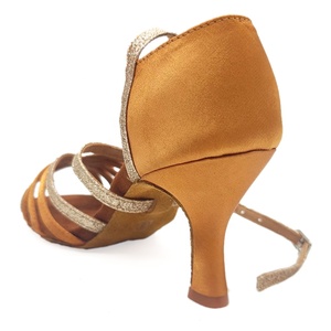 Evkoodance 230414 <span class=keywords><strong>Scarpe</strong></span> da Ballo Latino/Salsa e da Sala Premium per Donna, Tacco Personalizzato, in Raso Marrone Scuro, Taglia 11 - Product Image 5