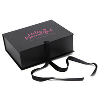Caja de cierre de cinta de satén en forma de libro reciclado, esponja gruesa de 2mm para extensiones de cabello, accesorios para pelucas para embalaje, almacenamiento de regalos