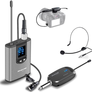 Không dây Lavalier Microphone Clip-on & tai nghe mic cho DSLR máy ảnh, nói trước công chúng, Nhà thờ, giảng dạy & không dây cuộc phỏng vấn - Product Image 1