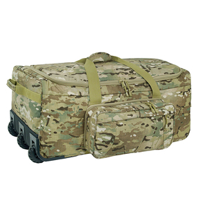 Bolsa deportiva y de viaje táctica con ruedas de gran capacidad, que combina funciones de gimnasio y viaje, con compartimentos de almacenamiento con cremallera. - Product Image 5