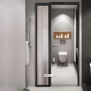 Heiße Küche Push Pull Toilette Badezimmer Trennwand Faltbare Schall dämmung Flache offene PD-Tür