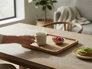 ชุดถาดและจานไม้ธรรมชาติที่ออกแบบอย่างประณีต ผลิตจากไม้กระถินเทศและมะม่วง ให้เสน่ห์แบบเป็นมิตรต่อสิ่งแวดล้อมสำหรับการเสิร์ฟ - Product Image 4