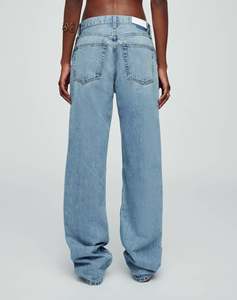 Pantalones <span class=keywords><strong>vaqueros</strong></span> de moda de tiro bajo para <span class=keywords><strong>mujer</strong></span> personalizados, pantalones <span class=keywords><strong>vaqueros</strong></span> <span class=keywords><strong>rectos</strong></span> holgados de longitud completa para <span class=keywords><strong>mujer</strong></span>, pantalones <span class=keywords><strong>vaqueros</strong></span> de pierna ancha holgados para <span class=keywords><strong>mujer</strong></span> - Product Image 3