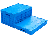 Caisse en plastique transparente pliable pour la livraison et le stockage de nourriture, en HDPE et PP recyclables, avec couvercle, vente en gros sur mesure