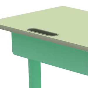 Modern School Furniture Fixed Single Metal Plastic Wooden Classroom Student Desk and Chair Customized Color School Furniture