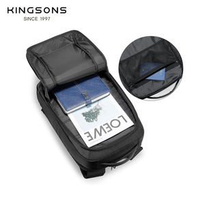 Kingsons Men's <b>Backpack</b> 20-35L <b>Waterproof</b> Ultralight Laptop Bag Everyday Use Solid Color <b>Black</b> And Green - Product Image 1