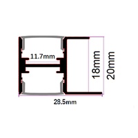Profilé LED en aluminium pour éclairage haut et bas, canal pour bande LED encastrée, compatible avec panneau en bois de 18 mm, éclairage pour armoire, meuble, placard