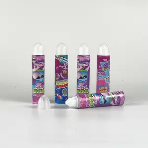 Pbl tubo Personalizado Empacotamento Vazio Forma Pe Plástico Macio bico longo Comida Redonda Tubo Flexível para Jam Graffiti