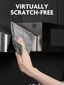 Paquete de 50 toallas de limpieza de trapo de microfibra ecológicas modernas lavables reutilizables para el hogar (gris) - Product Image 4